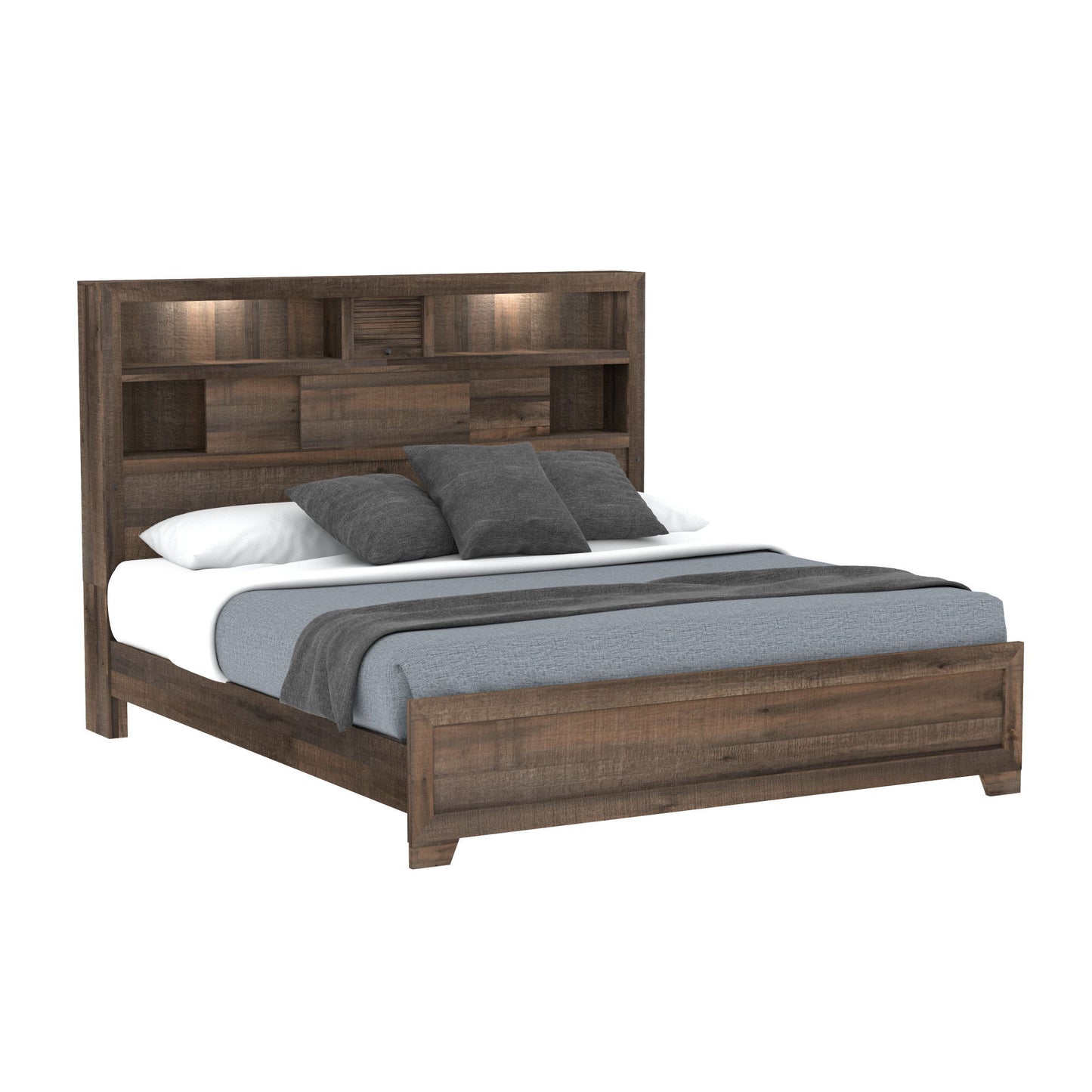 Plinz - Queen Bookcase Bed - Brown