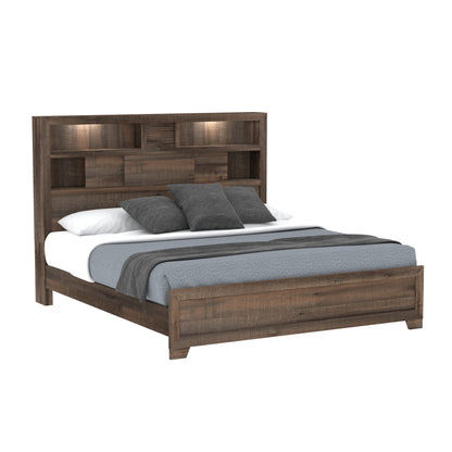 Plinz - Queen Bookcase Bed - Brown