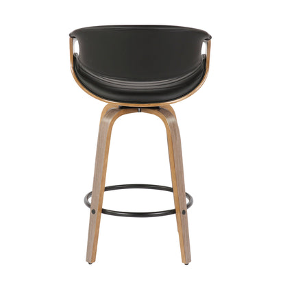 Symphony - Mid-Century Modern Counter Stool (Set of 2) - Light Gray / Black