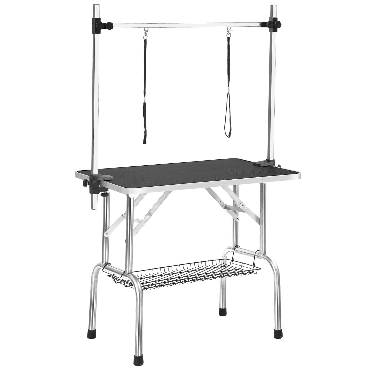 Large Grooming Table For Pet Dog And Cat With Adjustable Arm And Clamps Large Heavy Duty Animal Grooming Table - Black