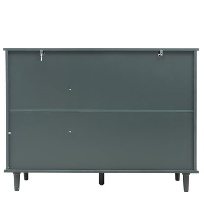 3 Door 3 Drawer Cabinet, American Furniture, Suitable For Bedroom, Living Room, Study - Dark Green