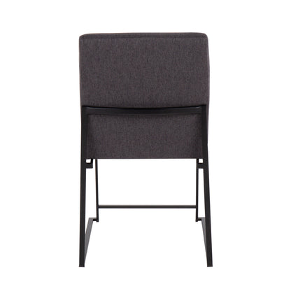 Fuji - Contemporary High Back Dining Chair (Set of 2) - Black / Charcoal