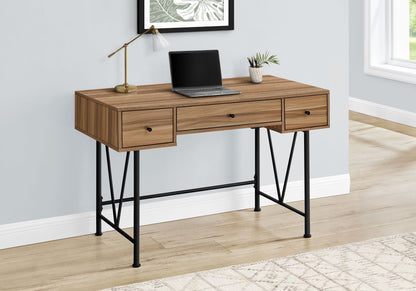 Computer Desk For Home Office, Laptop, Storage Drawers, Transitional, Elegant Design - Brown