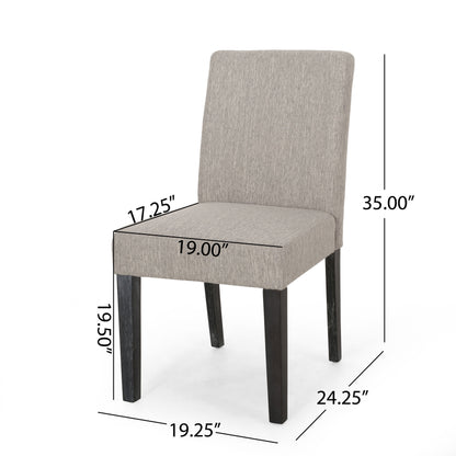 Contemporary Dining Chair With Upholstered Seating - Light Gray
