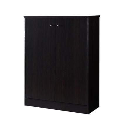 Shoe / Storage Cabinet With Two Doors Five Shelves - Dark