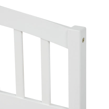 Twin Platform Storage Bed Frame With Two Drawers And Headboard - White