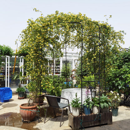 Metal Garden Arch Iron Garden Arbors Gazebo Dia High Birdcage Shape Pergola Pavilion For Wedding Ceremony Outdoor - Black