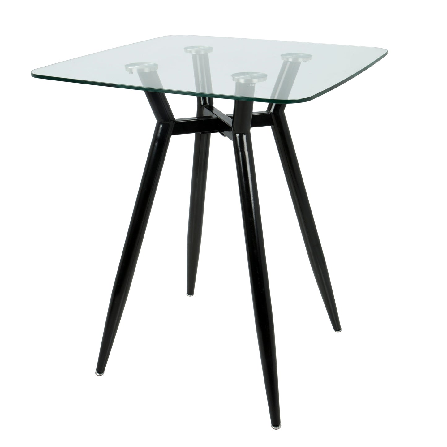 Clara - Mid-Century Modern Square Counter Table - Black / Clear