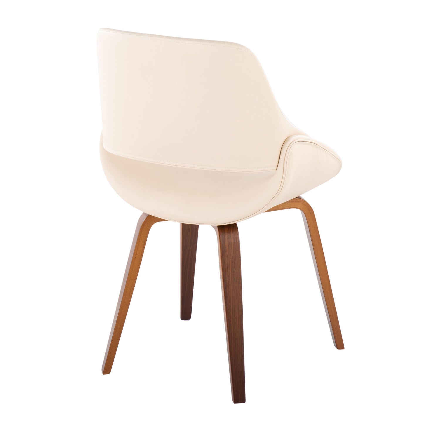 Fabrico - Mid-Century Modern Dining Accent Chair (Set of 2) - Walnut / Cream