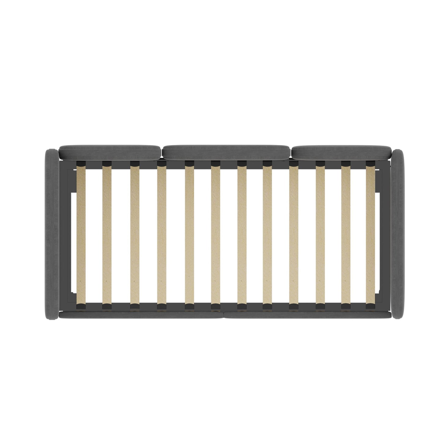 Modern Twin Size Upholstered Daybed With Additional Bed Frame - Dark Gray