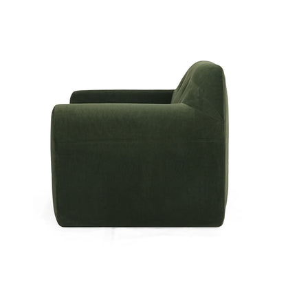 Harmonara - Boucle Upholstered Club Chair With Blind Tufting - Sage