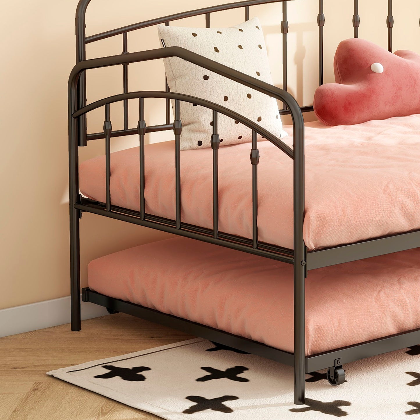 Fox - Twin Daybed With Twin Trundle - Black