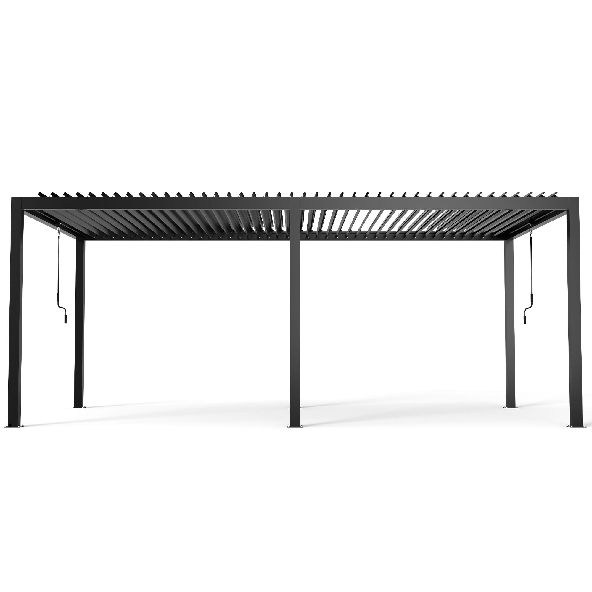 10 x 19 Ft Louver Pergola Frame & Steel Louvers - Black