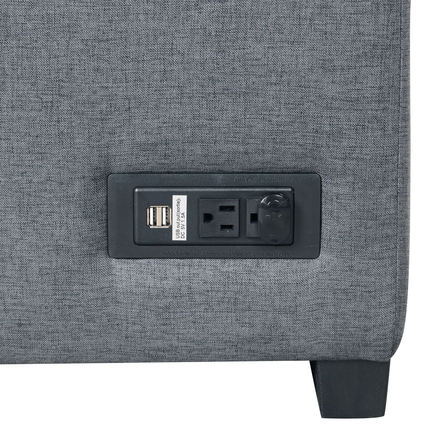 Sleeper Sectional Sofa, L-Shape Corner Couch Sofa - Bed With Storage Ottoman & Hidden Arm Storage & USB Charge For Living Room Apartment - Dark Gray