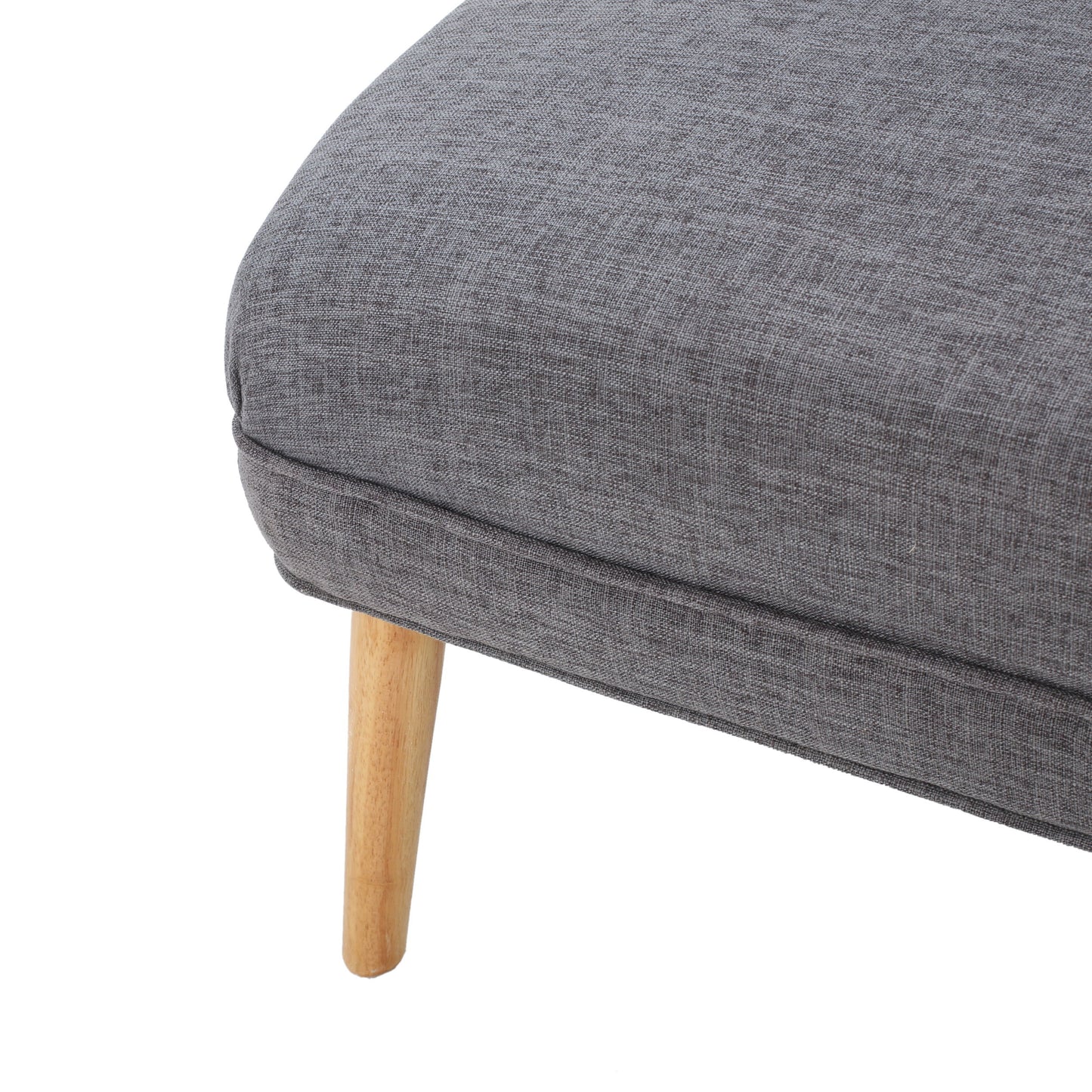Classic Upholstered Loveseat With Curved Backrest - Gray