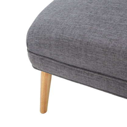 Classic Upholstered Loveseat With Curved Backrest - Gray