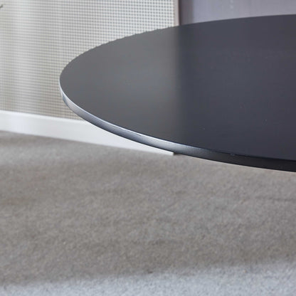 Tulip Table Mid-Century Dining Table For 4-6 People With Round MDF Table Top, Pedestal Dining Table, End Table Leisure Coffee Table - Black