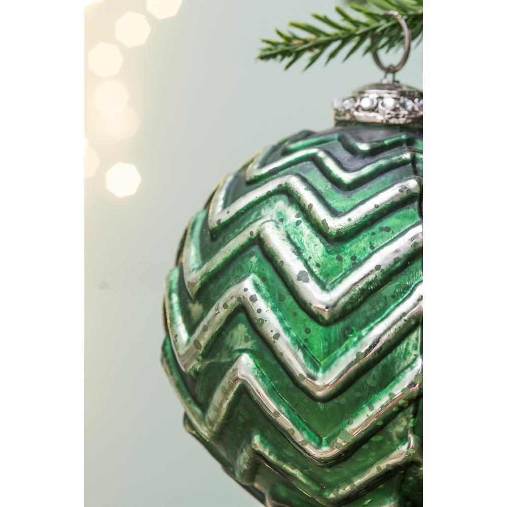 Christmas Ball Ornaments, Glass Decorative Hanging Ball Christmas Tree Ornaments, For Holiday Party Decorations (Set of 4) - Green
