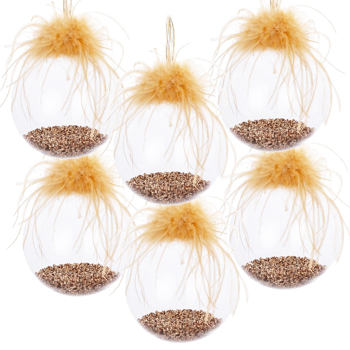 Christmas Ball Ornaments, Glass Decorative Hanging Ball Christmas Tree Ornaments, For Holiday Decorations (Set of 6) - Multi