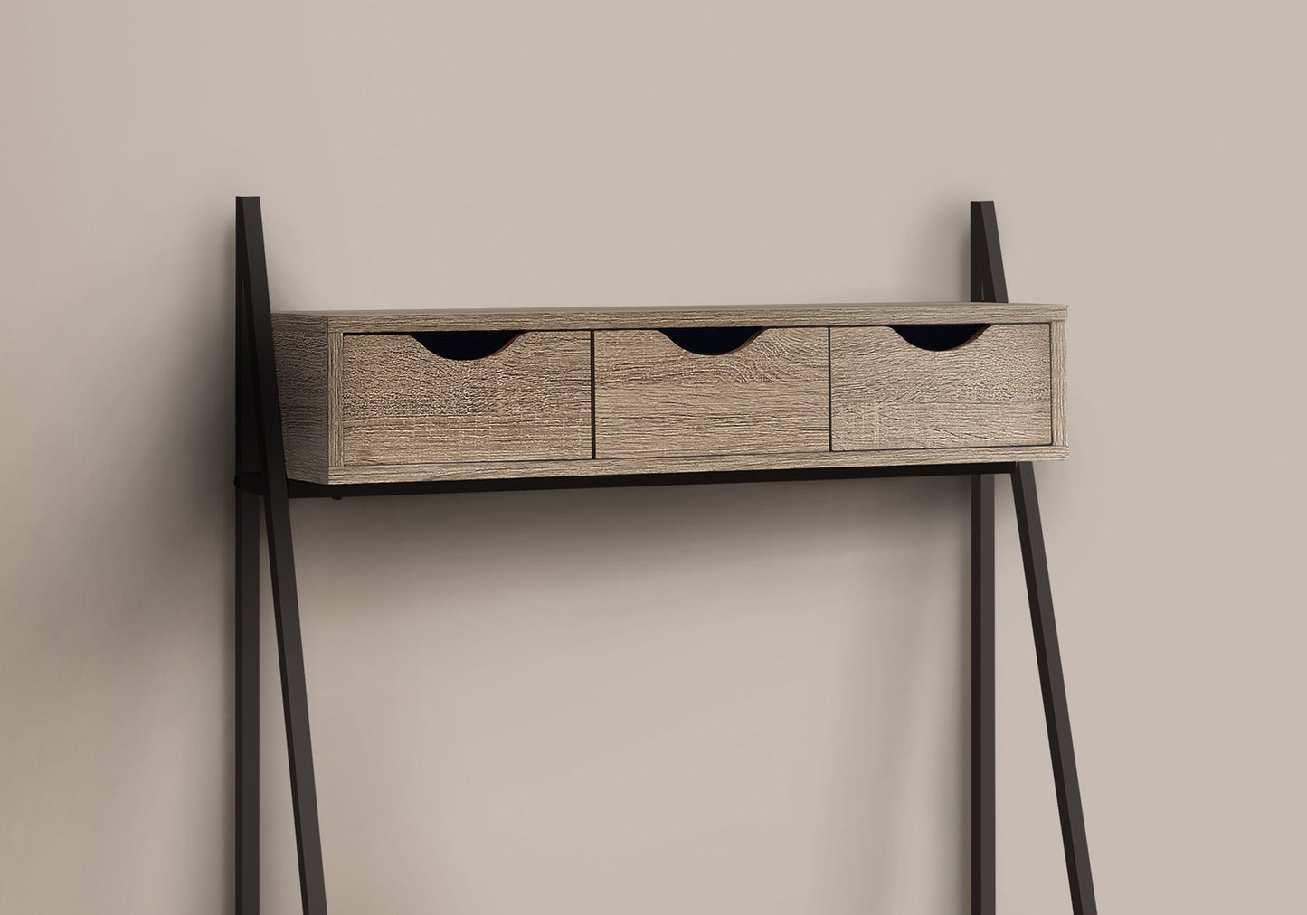 Computer Desk For Home Office, Laptop, Leaning, Storage Drawers, Contemporary & Modern - Taupe