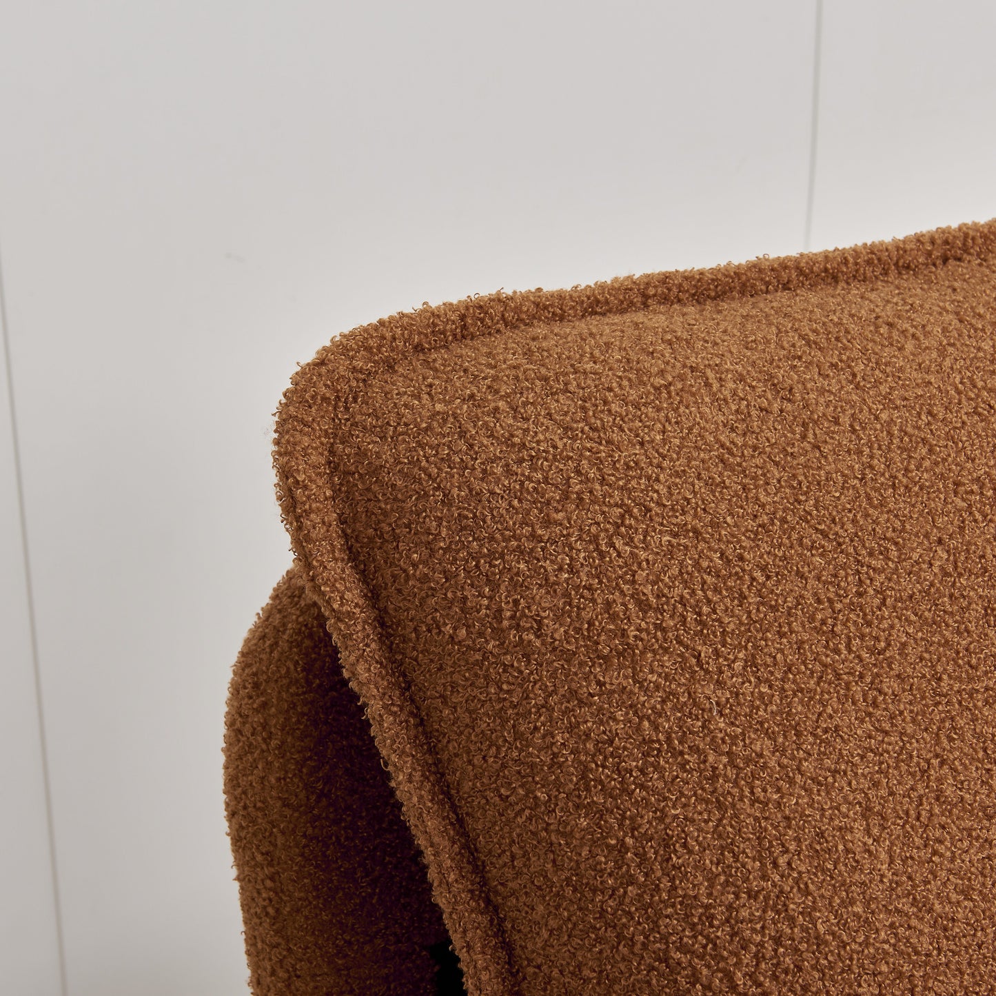 Modern Sherpa Upholstered Accent Chair, Comfortable Living Room Armchair, Lounge Chair For Bedroom, And Office - Orange