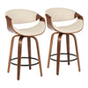 Symphony - Mid-Century Modern Counter Stool (Set of 2) - Walnut / Cream