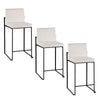Fuji - Contemporary High Back Counter Stool (Set of 3) - White / Black