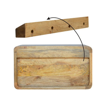 Floating Curve Open Slot Nightstand - Oak