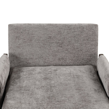 Mid-Century Modern Velvet Accent Chair, Leisure Chair With Solid Wood And Thick Seat Cushion For Living Room, Bedroom, Studio - Gray