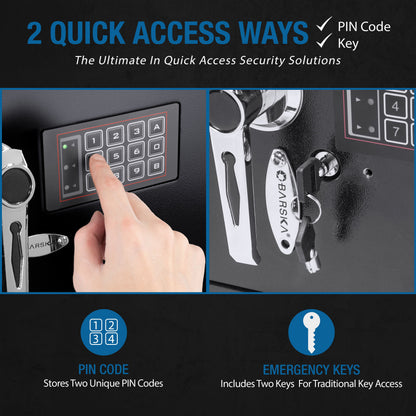 0 72 Cu Ft Keypad Depository Safe - Black