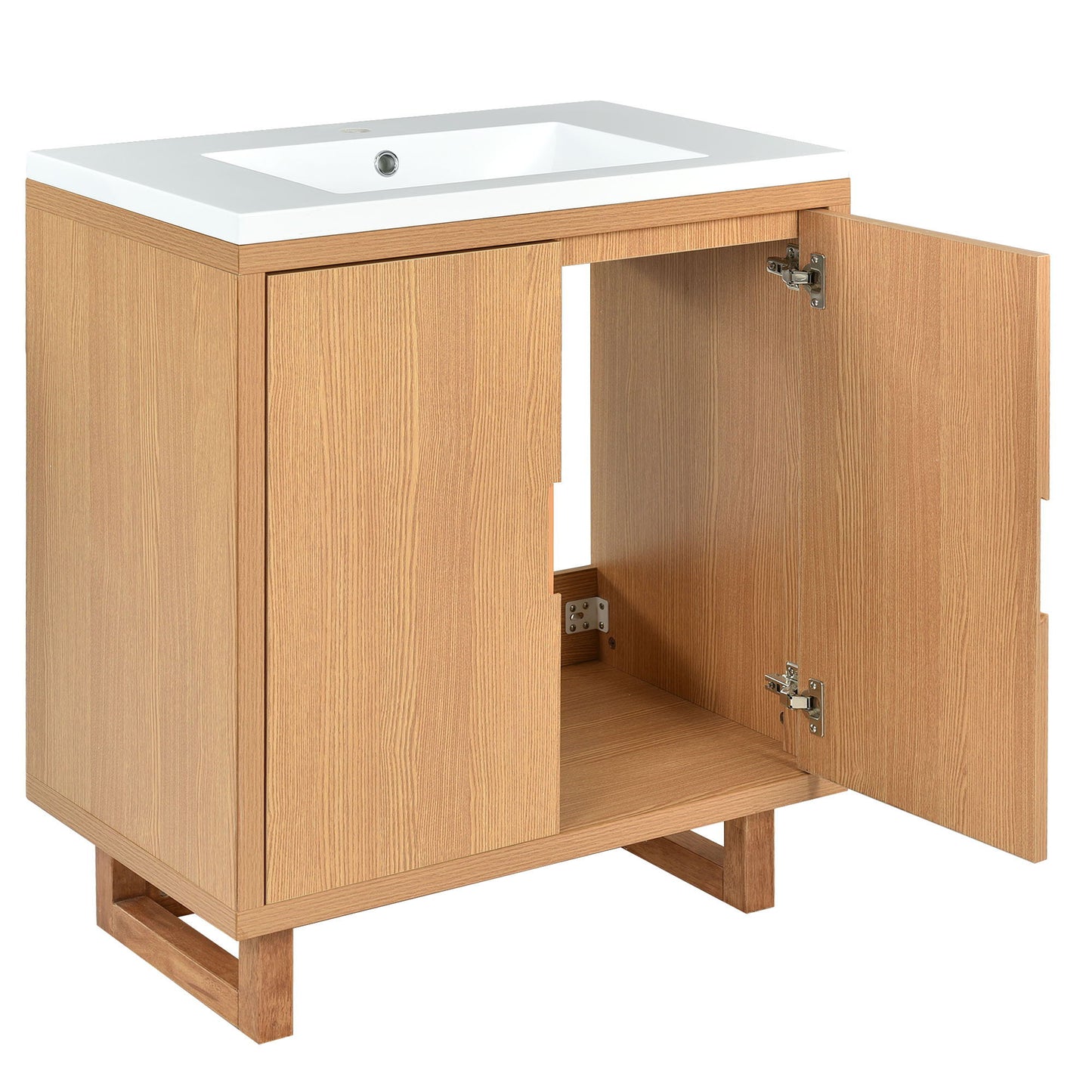 Bathroom Vanity Set With Sink, Combo Cabinet, Bathroom Storage Cabinet, Solid Wood Frame - Burly Wood