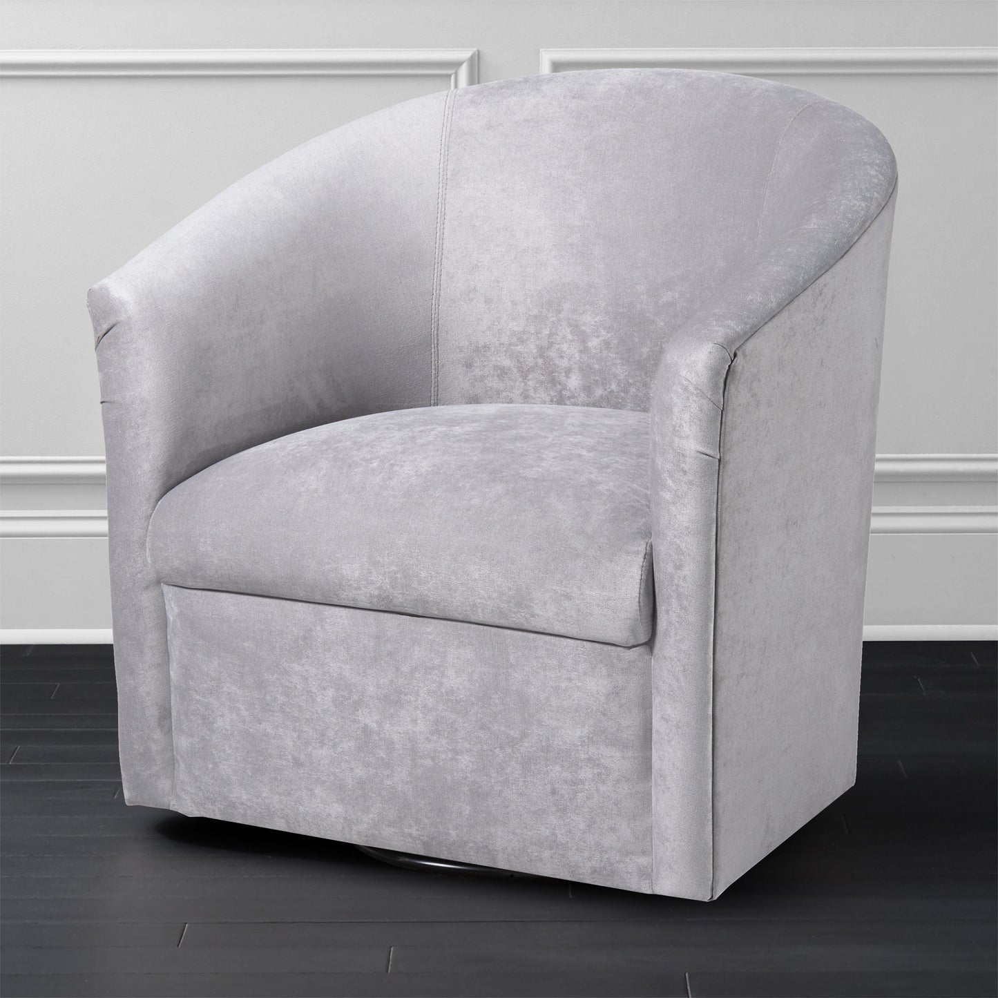 Eden - Swivel Chair With Microfiber Upholstery And Hardwood Frame - Silver