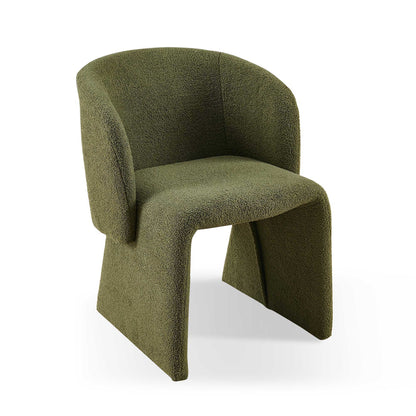 Modern Accent Chair Green Single Sofa Chair, Upholstered Side Chair Teddy Comfy Chair For Dining Room / Bedroom / Living Room / Reception 1 Piece - Green