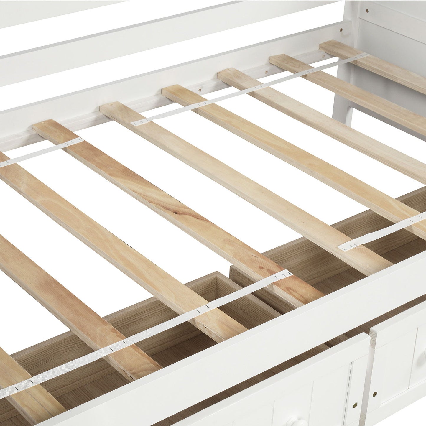Twin Daybed With 2 Drawers, Sofa Bed For Bedroom Living Room, No Box Spring Needed - White