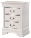 Louis Phillipe - 3 Drawer Nightstand - White