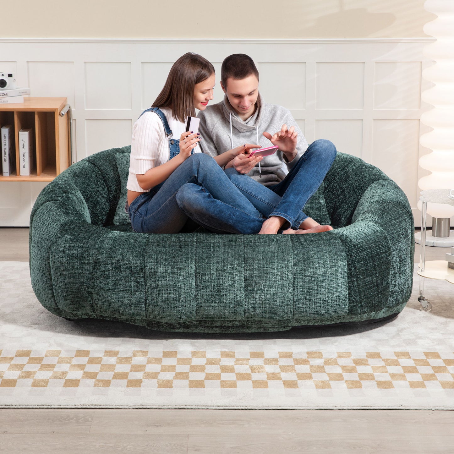Bean Bag Sofa Lazy Sofa Durable Comfort Lounger High Back Chair For Indoor & Outdoor Use - Emerald