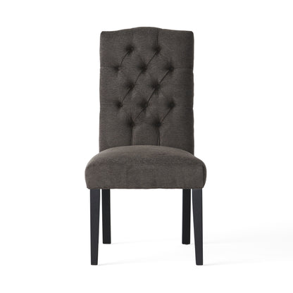 Harriet - Tufted Dining Chair (Set of 2) - Dark Gray