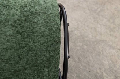 Chenille Fabric Swivel Accent Armchair Barrel Chair With Black Powder Coating Metal Ring - Green