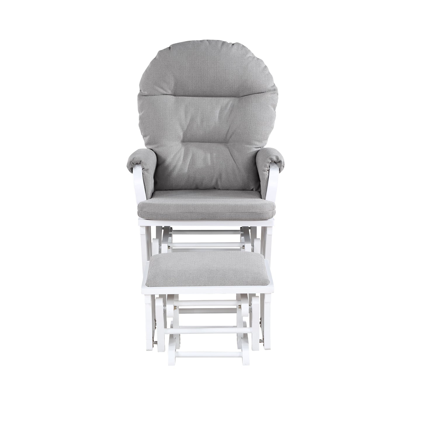 Madison - Glider & Ottoman - White / Oyster