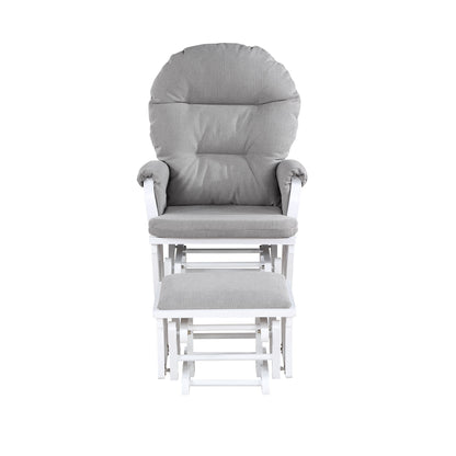Madison - Glider & Ottoman - White / Oyster