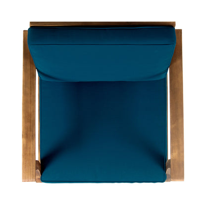 Kaleidoscope - Club Chair With Slat Paneling - Blue