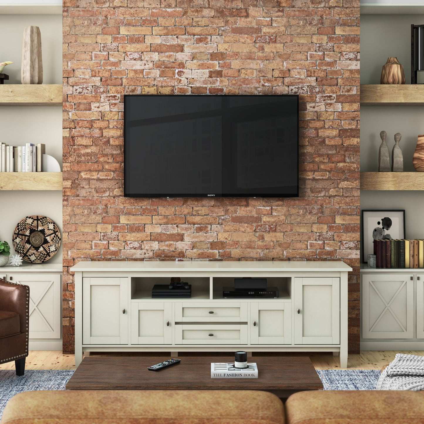 Warm Shaker - TV Media Stand - Antique White