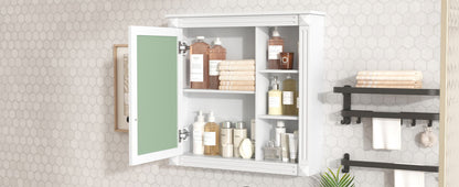 Bathroom Medicine Cabinet With Mirror, Wall Mounted Mirror Cabinet With Storage Organizer, Over The Toilet Storage White Storage Cabinet For Bathroom - White