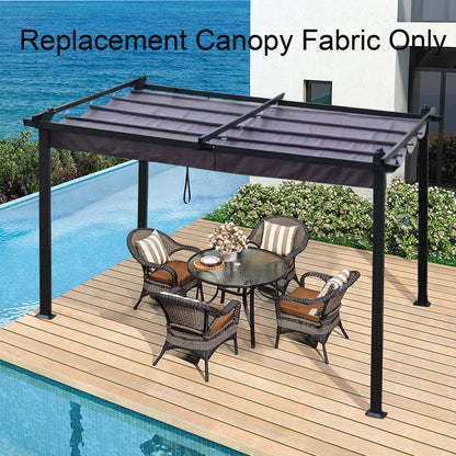 Replacement Canopy Top Fabric For 10X10 Ft Outdoor Patio Retractable Pergola Sunshelter Pergola Canopy - Gray