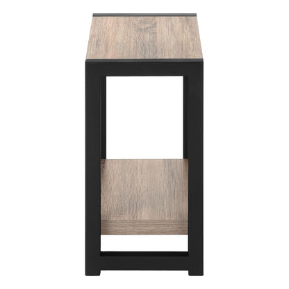 Accent Side Table, Narrow, Small, 2 Tier, Versatile Placement - Taupe