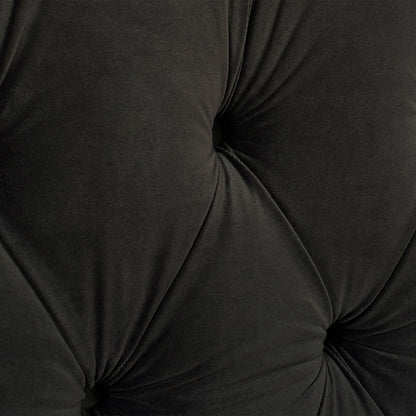 David - King Tufted Wingback Bed - Dark Charcoal Gray