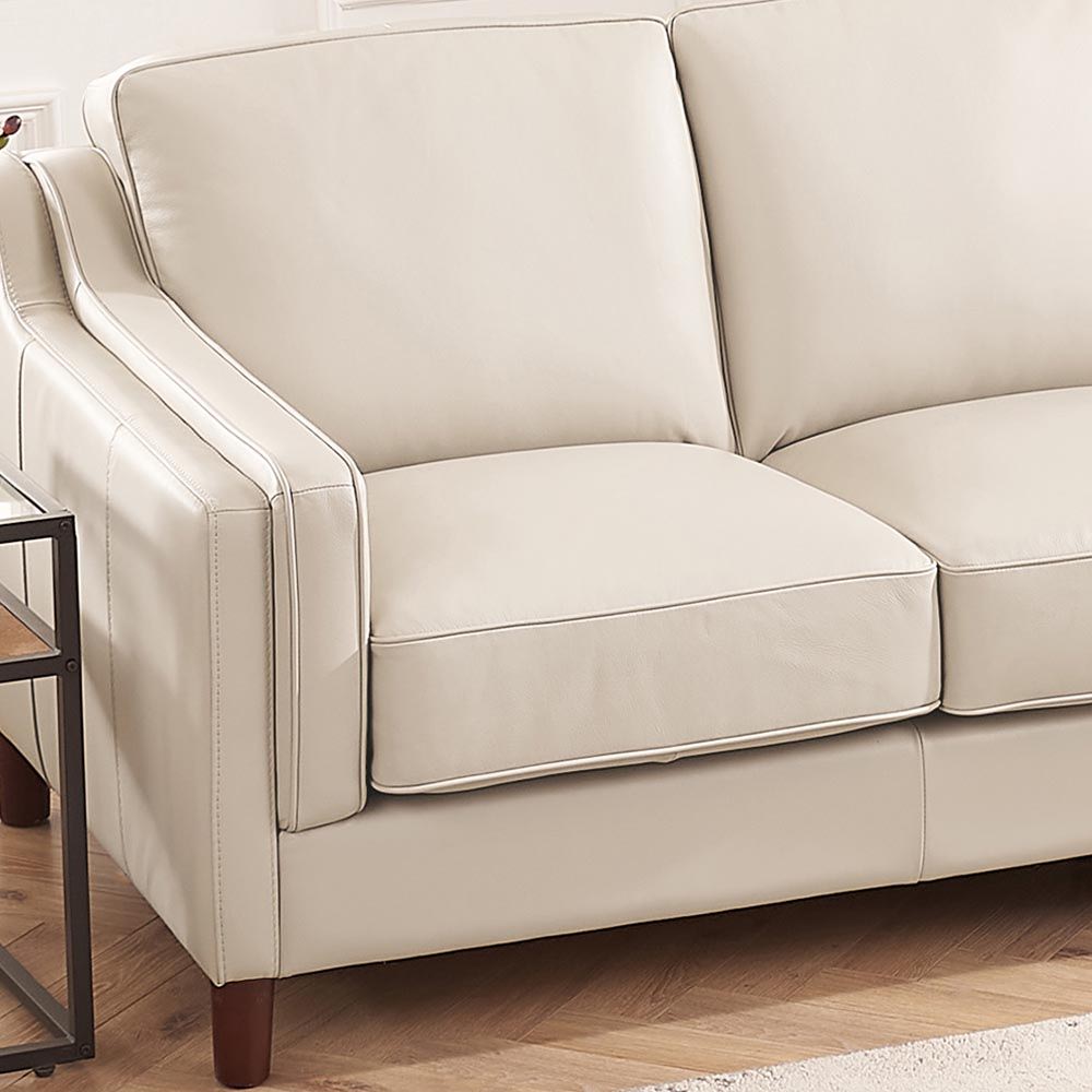 Bella - Leather Sofa - Beige