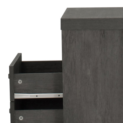 Nystrom - Mid Century Modern 2 Drawer Nightstand - Gray