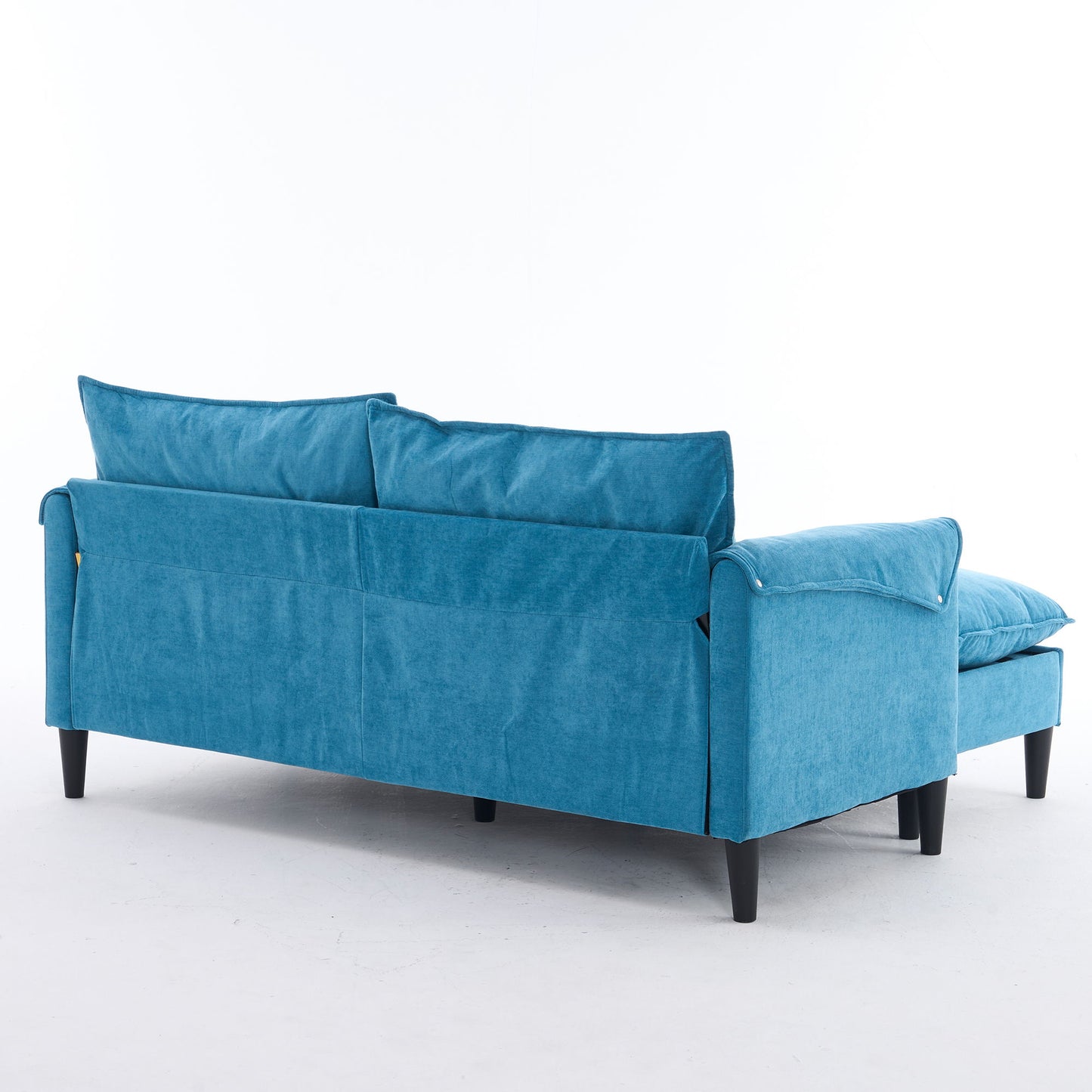 Convertible Combination Sofa, Sofa U Shaped, Sofa With Footstools With Storage Sofa For Living Room, Living Room 2 Seater Combination Sofa - Blue