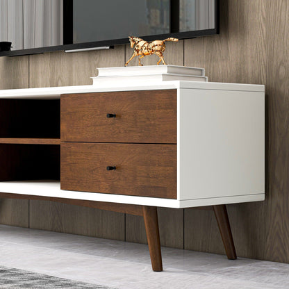 Caroline - White TV Stand Up To 72" - Brown / White